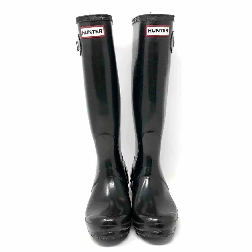 Hunter Originals Gloss Tall Rain Boots Black 5